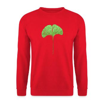 Gingko Blatt - Unisex Pullover - Rot - Vorne - Alina (178cm) & Michal (187cm)
