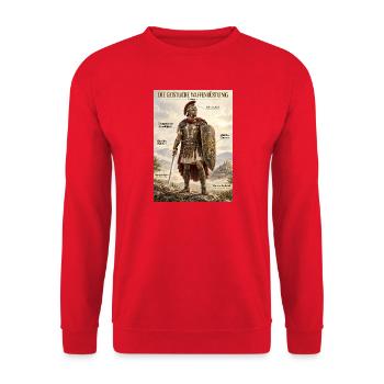 Geistliche Waffenrüstung – Epheser 6 - Unisex Pullover - Rot - Vorne - Alina (178cm) & Michal (187cm)