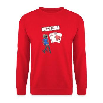 TechHeart Liebeskarten - Unisex Pullover - Rot - Vorne - Alina (178cm) & Michal (187cm)