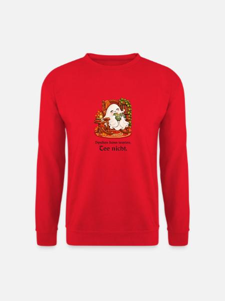 Teeliebhaber-Geist im Schaukelstuhl - Unisex Pullover - Rot