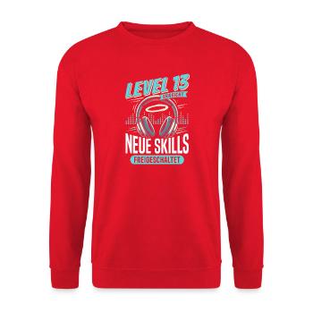 13. Geburtstag Neue Skills Kopfhörer - Unisex Pullover - Rot - Vorne - Alina (178cm) & Michal (187cm)