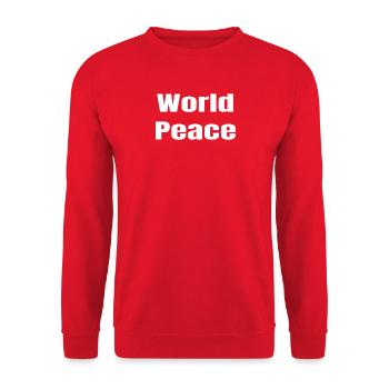 Paix Mondiale en Typographie Grasse - Sweat-shirt Unisexe - rouge - Devant - Alina (178cm) & Michal (187cm)
