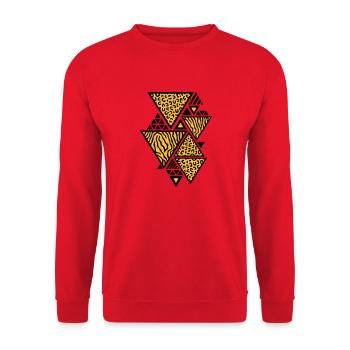 Triangle pattern (Tiger / Leopard) - Unisex Sweatshirt - red - Front - Alina (178cm) & Michal (187cm)
