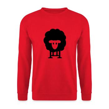 dickes Schaf schwarzes Schaf Herde Schäfer knuffig - Unisex Pullover - Rot - Vorne - Alina (178cm) & Michal (187cm)