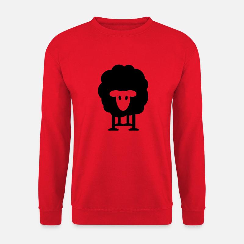 dickes Schaf schwarzes Schaf Herde Schäfer knuffig - Unisex Pullover - Rot