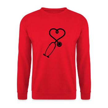 stethoscope_2_sp7 - Unisex Sweatshirt - red - Front - Alina (178cm) & Michal (187cm)
