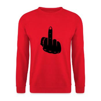 fuck_1 - Unisex Pullover - Rot - Vorne - Alina (178cm) & Michal (187cm)