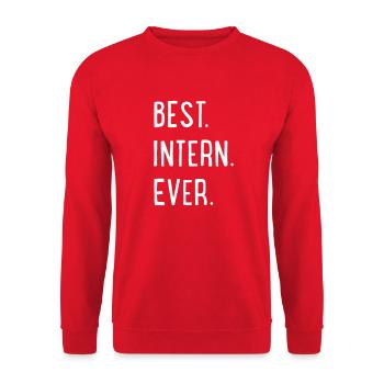 bester Praktikant - Unisex Pullover - Rot - Vorne - Alina (178cm) & Michal (187cm)