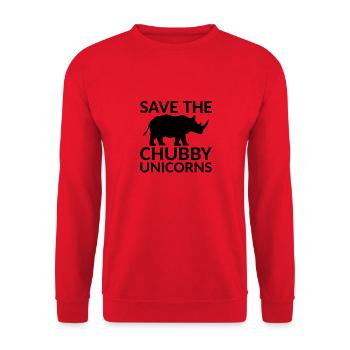 The Chubby Unicorns - Unisex Sweatshirt - red - Front - Alina (178cm) & Michal (187cm)