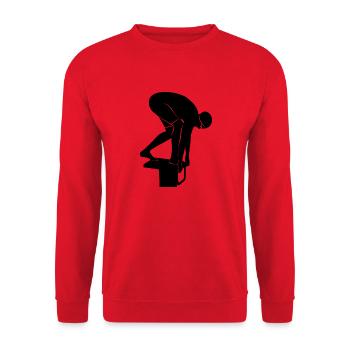 Triathlon Swim Bike Run Marathon - Unisex Pullover - Rot - Vorne - Alina (178cm) & Michal (187cm)