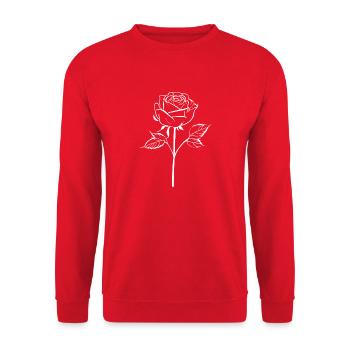 Weiße Rose - Unisex Pullover - Rot - Vorne - Alina (178cm) & Michal (187cm)