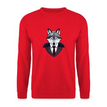 wolf - Unisex Sweatshirt - red - Front - Alina (178cm) & Michal (187cm)