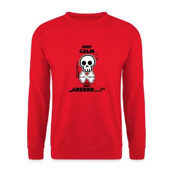 Les pirates gardent leur calme et disent arrrr - Sweat-shirt Unisexe - rouge - Devant - Alina (178cm) & Michal (187cm)