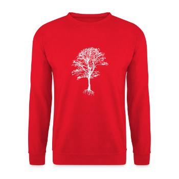 pixel tree - gaming and nature - Unisex Sweatshirt - red - Front - Alina (178cm) & Michal (187cm)