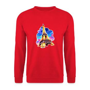 Eiffel tower #22 - Unisex Sweatshirt - red - Front - Alina (178cm) & Michal (187cm)