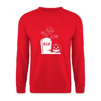 Rip Pumpkin Zombie - Unisex Sweatshirt - red - Front - Alina (178cm) & Michal (187cm)