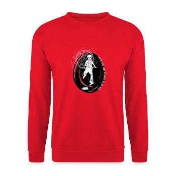 Glide into the future on your Stunt-Scooter - Unisex Pullover - Rot - Vorne - Alina (178cm) & Michal (187cm)