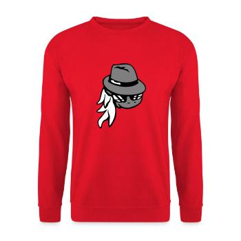 Cheval Gangster Chapeau Lunettes de soleil Criminal Cool - Sweat-shirt Unisexe - rouge - Devant - Alina (178cm) & Michal (187cm)