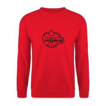 Coffe lover - Kaffee Liebhaber Design - Unisex Pullover - Rot - Vorne - Alina (178cm) & Michal (187cm)