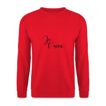 Je t'aime - Sweat-shirt Unisexe - rouge - Devant - Alina (178cm) & Michal (187cm)
