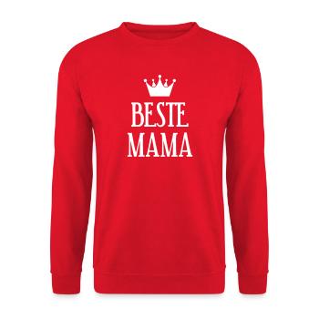 Beste Mama Königin Krone Mutter Geschenk Muttertag - Unisex Pullover - Rot - Vorne - Alina (178cm) & Michal (187cm)