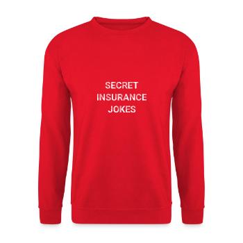 Secret Insurance Jokes - Unisex Sweatshirt - red - Front - Alina (178cm) & Michal (187cm)