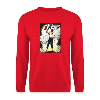 Marianne - symbole de la république, dessin rétro - Sweat-shirt Unisexe - rouge - Devant - Alina (178cm) & Michal (187cm)