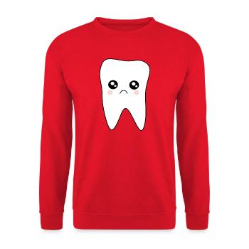 Tooth, Teeth, Dentist Gift - Unisex Sweatshirt - red - Front - Alina (178cm) & Michal (187cm)