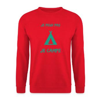 CAMPING. CAMPER. JE PEUX PAS. HUMOUR. VACANCES - Sweat-shirt Unisexe - rouge - Devant - Alina (178cm) & Michal (187cm)
