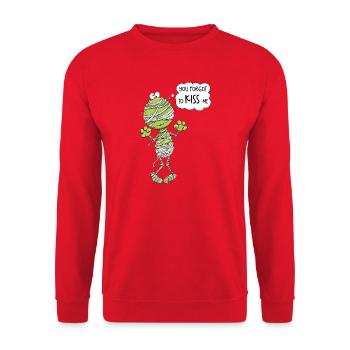Frog Mummy Halloween You Forgot To Kiss Me - Unisex Sweatshirt - red - Front - Alina (178cm) & Michal (187cm)