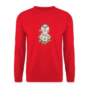 Majestätischer und anmutiger Hirsch - Unisex Pullover - Rot - Vorne - Alina (178cm) & Michal (187cm)