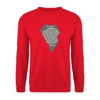 La Isla Bonita La Palma Outline Pétroglyphes - Sweat-shirt Unisexe - rouge - Devant - Alina (178cm) & Michal (187cm)