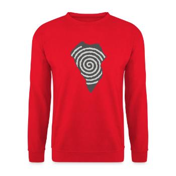 Dessin en spirale de La Palma La Isla Bonita Outline - Sweat-shirt Unisexe - rouge - Devant - Alina (178cm) & Michal (187cm)
