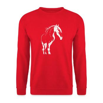 Cheval majestueux - Sweat-shirt Unisexe - rouge - Devant - Alina (178cm) & Michal (187cm)