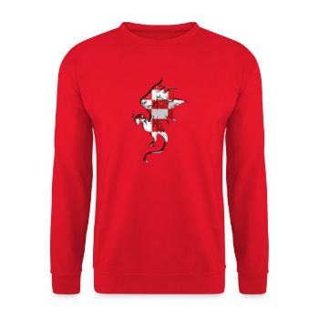 Croatia Flag - Croatia - Dragon Silhouette - Unisex Sweatshirt - red - Front - Alina (178cm) & Michal (187cm)