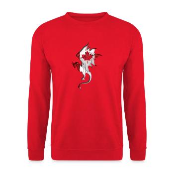 Flag of Canada - Canada - Dragon Silhouette - Unisex Sweatshirt - red - Front - Alina (178cm) & Michal (187cm)