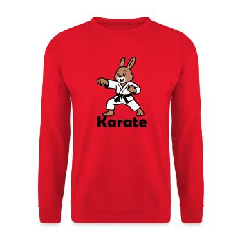 Karate Hase - Unisex Pullover - Rot - Vorne - Alina (178cm) & Michal (187cm)