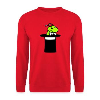 Caterpillar Top Hat Magician Wizard Magic Trick Cute - Unisex Sweatshirt - red - Front - Alina (178cm) & Michal (187cm)