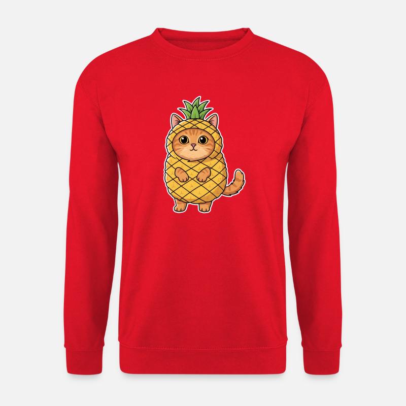 Ananas-Katze - Unisex Pullover - Rot