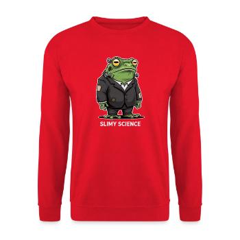 Frog scientist in suit Halloween - Unisex Sweatshirt - red - Front - Alina (178cm) & Michal (187cm)