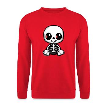 Skeleton Cute Halloween Comic - Unisex Sweatshirt - red - Front - Alina (178cm) & Michal (187cm)