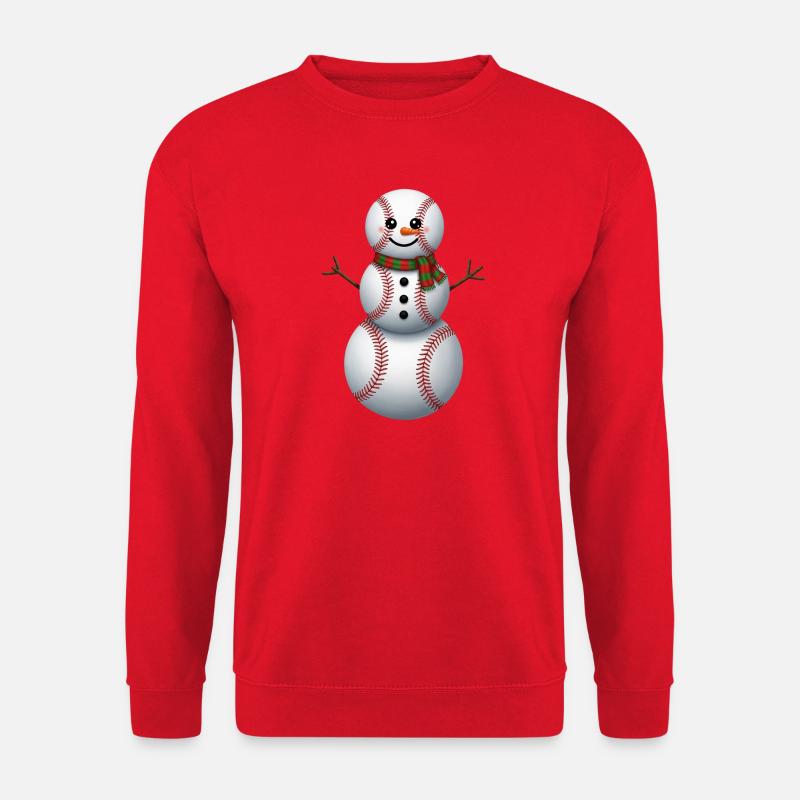 Cartoon Baseball Schneemann - Unisex Pullover - Rot