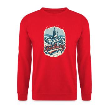 Freiburg Winter Magic - Unisex Sweatshirt - red - Front - Alina (178cm) & Michal (187cm)
