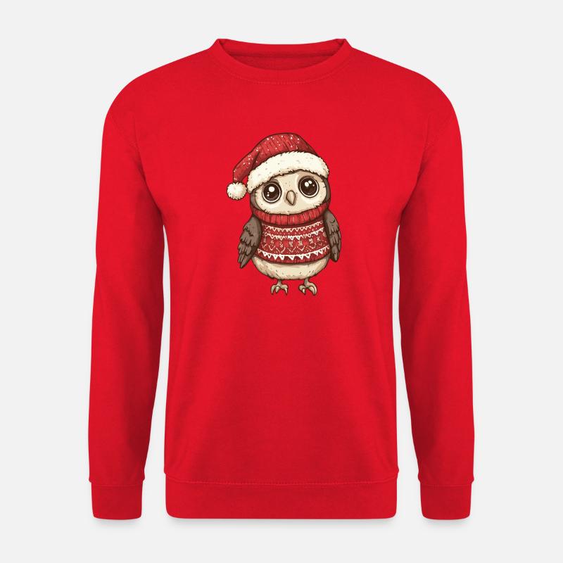 Eule Weihnachten - Unisex Pullover - Rot