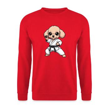 Karaté Caniche Chien Arts Martiaux Confiance en soi - Sweat-shirt Unisexe - rouge - Devant - Alina (178cm) & Michal (187cm)