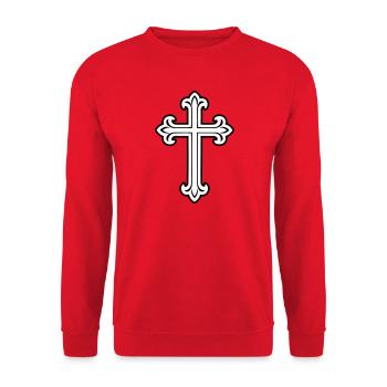 Symbole de croix chrétien - Sweat-shirt Unisexe - rouge - Devant - Alina (178cm) & Michal (187cm)