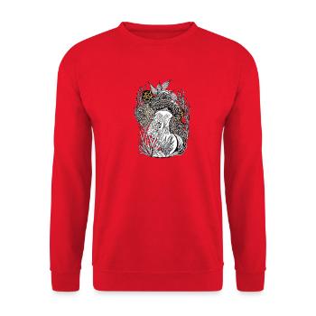 Underwater path in screen printing style - Unisex Sweatshirt - red - Front - Alina (178cm) & Michal (187cm)