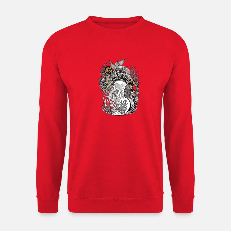 Unterwasserpfad im Siebdruckstil - Unisex Pullover - Rot