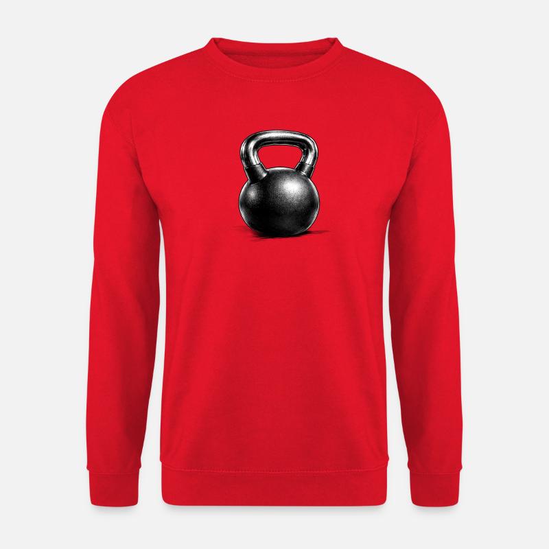 Kettlebell Krafttraining Zeichnung Minimal - Unisex Pullover - Rot