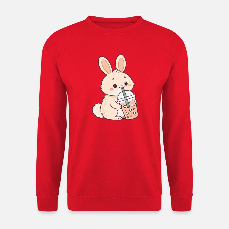 Rabbit Bubble Tea Sweet - Unisex Sweatshirt - red